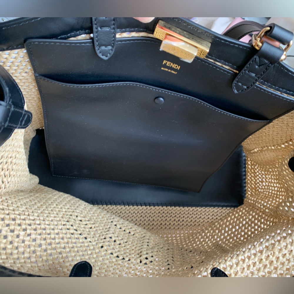 Fendi Raffia Vitello Macrame Large Peekaboo X-Tote - Picture 2 of 16